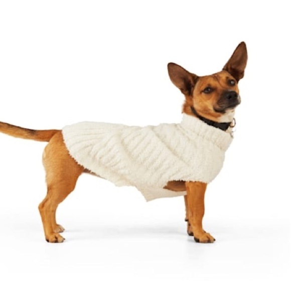Merry Makings Chunky Knit Sweater for Pets, Small, & medium White - Picture 5 of 13